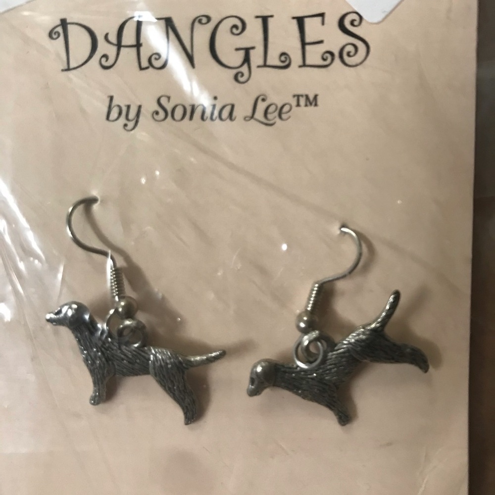 Pewter dog earrings